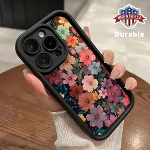 Watercolor Flowers Pattern Case for iPhone 16 15 14 Pro Max 13 12 11 X XS Plus - Shockproof, Durable Silicone Cover, Protective Smartphone Casing