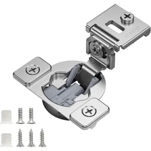 Hinges 10 Pack 1 13/32'' Overlay Soft Close Hinges for Kitchen Cabinets - Stainless Steel, Anti-Rust, Self Closing Concealed Hinges, Installation Instruction and Screws Included