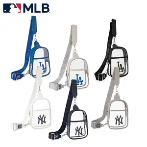 MLB Clear Mini Sling Bag for Women - Chic Hands Free Shoulder Bag for Game Day Essentials & Casual Fan Gear, Adjustable Crossbody Purses, Logo Embroidered, Unisex Multi-Compartment, 30-001
