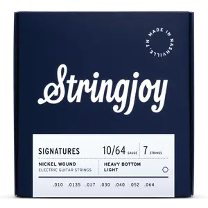 Stringjoy 10-64 7-String Heavy Bottom Light Gauge Signatures - Nickel Wound Electric Guitar Strings