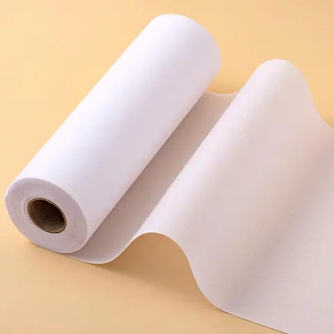 White Fusible Interfacing Roll - 11.2" x 11yd Durable Iron-On Non-Woven Fabric Stiffener, Fabric Support for Sewing, Craft Projects, Easy & Efficient Use, Anti-Aging Properties, for Adults' Embroidery, Hats, Wallets