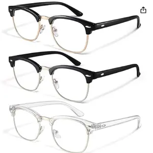 Blue-Light Blocking Glasses for Women Men - 3Pack Computer Reading/Gaming/TV/Phones Glasses Anti Eyestrain & UV Glare