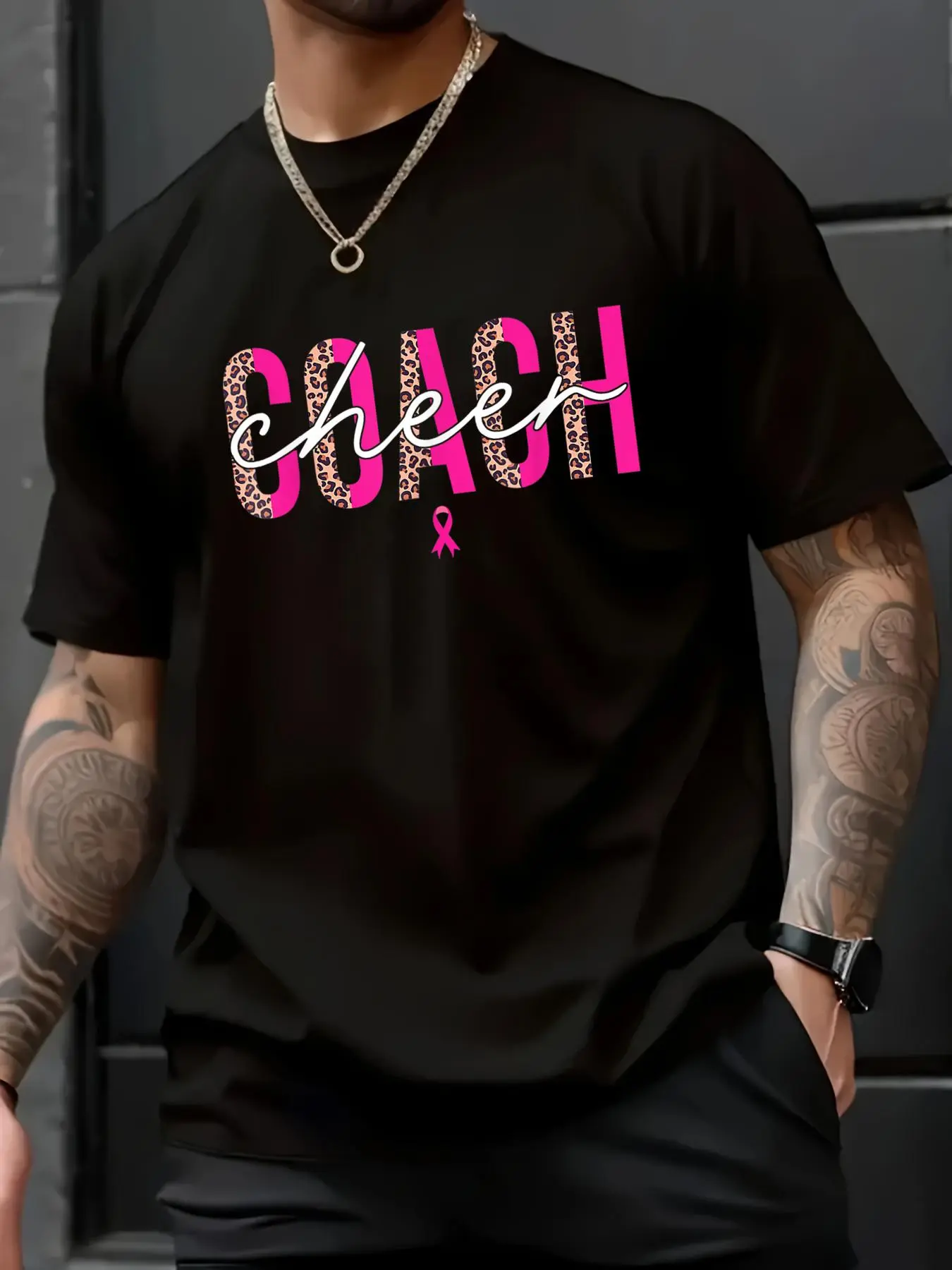Unisex 100% Cotton Breast Cancer Awareness Football Cheer Coach T-Shirt - Pink Ribbon Edition - Vintage Vibe, Trendy Graphic, Perfect Holiday Gift