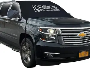 Ice King Car Windshield Cover for Ice and Snow, Automobile Snow Cover with Side Window and Rearview Mirror Protector, Universal for Most Vehicle, Car and SUV to Protect from Snow, Rain, Sun and Frost