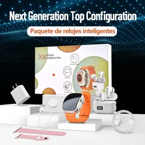 6-in-1 Smartwatch Set: Smartwatch, Bluetooth headphones, 20W fast charger, Type-C fast-charging cable, adapter, and audio support—compact and portable. Headphone device. Wearable Smartphone Chargeable