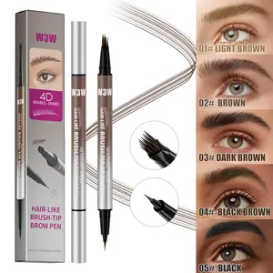 Original 4D Brush Tip Waterproof Microblading Eyebrow Pen, 2-in-1 Dual-Ended, Natural Hair-Like Strokes, Long-Lasting