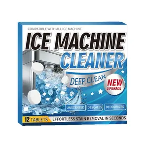 Newly Upgraded Ice Machine Cleaning Tablets (12/24-Pack) | Formulated for Commercial Ice Machines | Gentle, Active Natural Enzyme Formula | Descaling & Drain-Clearing Tablets | Non-Ionic | Foaming Drain & Cleaner Tablets | Also Suitable for Restoring Vint