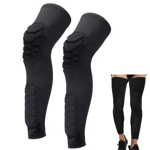 Knee Calf Pads, 2 Pack Padded Knee Compression Sleeves Long Leg Sleeve Calf Protection for Basketball, Football, Volleyball, Soccer Knee Pads Shin Brace Soft Protective Gear Calf Support for Youth Adult, 1 Pair