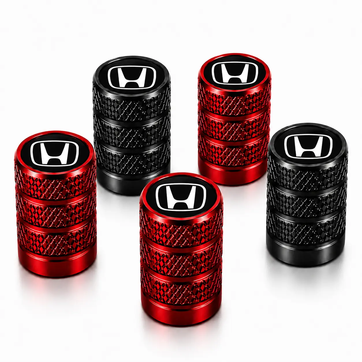 5Pcs Tire Valve Stem Caps with Honda Logo, Waterproof Leakproof Corrosion Resistant Wheel Air Valve Dust Covers, Easy Install Fit for CR-V Civic Accord HR-V Pilot Passport Odyssey Ridgeline Fit Sedan SUV Minivan Pickup Truck Exterior Accessories