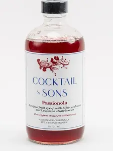 C&S Fassionola (Seasonal) - a tropical fruit syrup with pineapple, mango, passionfruit blended with a rich hibiscus syrup, and a strawberry lime syrup.