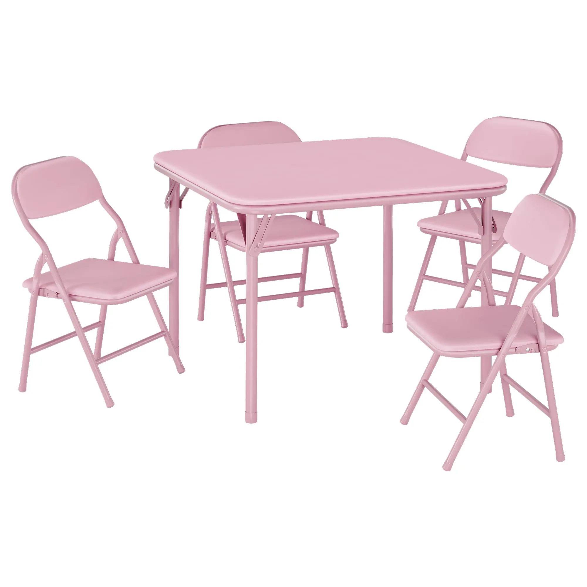 5-Piece Folding Card Table Set – Portable Table with 4 Chairs, PU Padded Seats, Lightweight & Easy Storage for Indoor & Outdoor Use
