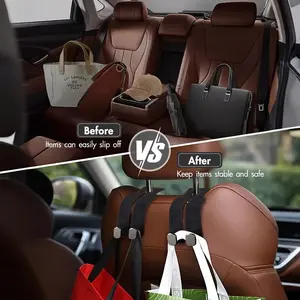 Car Seat Back Storage Hook, 1 Count PU Leather Car Seat Back Hidden Hook, Multipurpose Durable Hooks, Car Interior Accessories, Holder