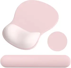 Ergonomic Mouse Pad With Wrist Keyboard Rest Non-Slip PU Base For Computer Gaming Office