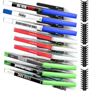 Video Game Storage Wall Mount for Switch/PS5/PS4/Switch2/XBX Game Case Holder, Gaming Shelf Mount Gamecase Organizer Up to 36PCS, Wall-Mounted Gaming Display Stand Tower for Gift, 4 Pack, Black