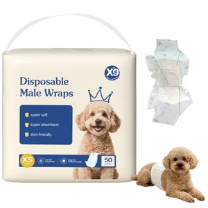 X9 Male Pet Diapers, Ultra Absorbent Nappies with Multiple Sizes for Tailored Fit, Humidity Indicator, Quick-Drying Gel, Fast Absorption, Puppy Pad Compatibility, for Urination & Incontinence