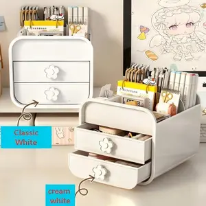 Desk Organizer Box, Multi-Compartment Storage Solution, Stylish Design for Organizing Essentials, Perfect for Home & Office Use, Desk Accessories