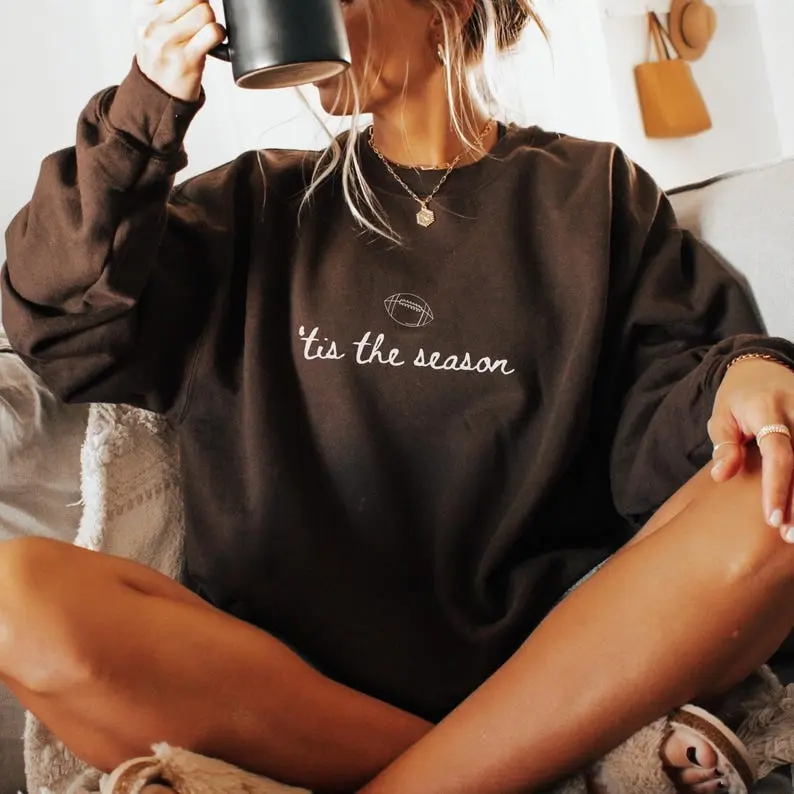 Football Women Sweater Tis the Season Women Crewneck Football Season Sweatshirt Game Day Football Gifts for Him Football Season Gift for Her