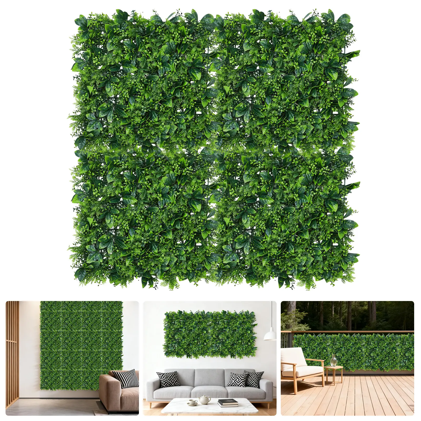 Artificial Greenery Wall Panels for Home Decor – Realistic Faux Plant Leaf Backdrop – Lush Botanical Plastic Accent for Weddings, Photo Booths, Parties – Set of 4/8/12, 50x50cm