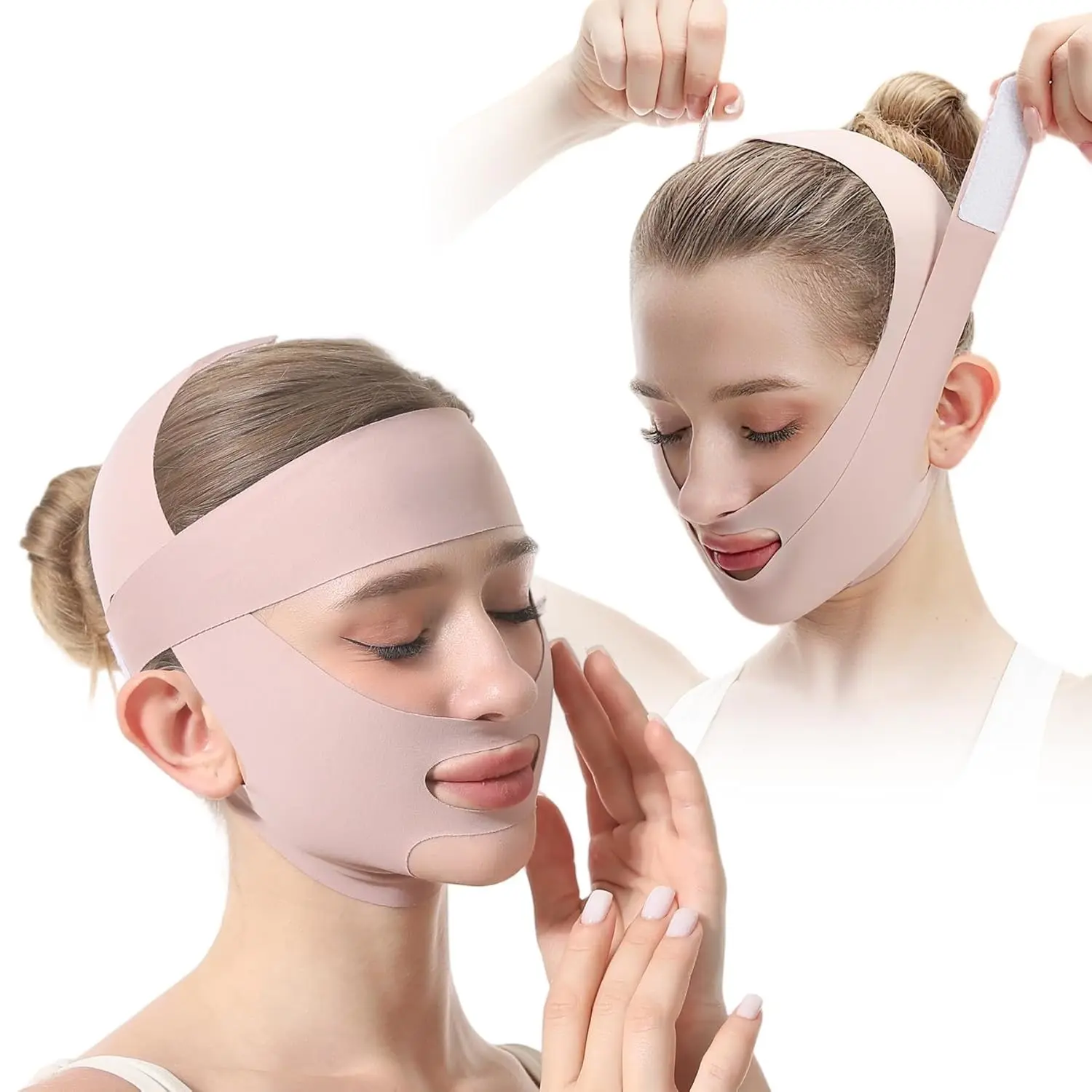 Face Lifting Strap Forehead Lift Band, Chin Belt Comfort Pressure Forehead Band, V-Shaped Belt for Facial Contouring Gentle