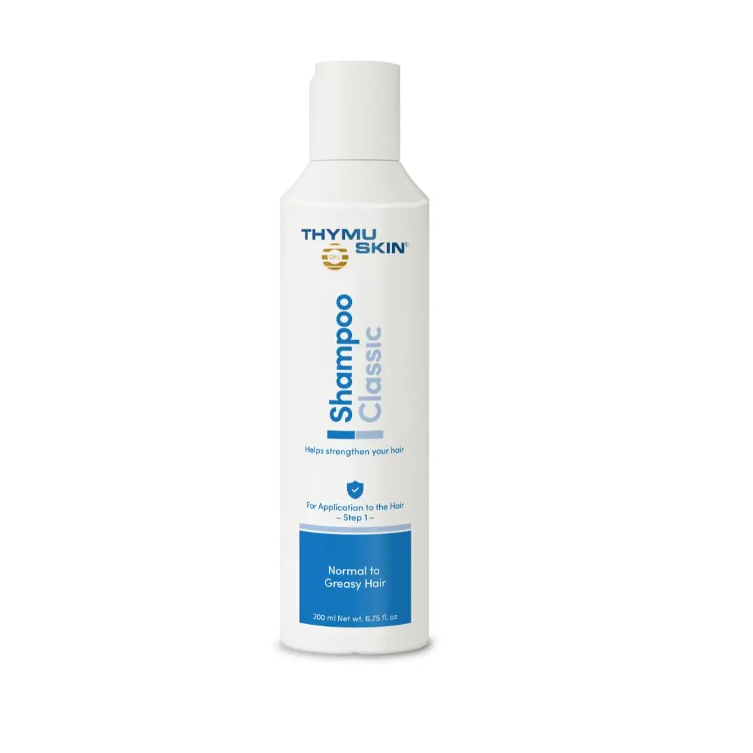 THYMUSKIN Classic Shampoo for Men & Women | GKL-02 Thymic Peptide Complex for Thinning Hair | Strengthens & Cleanses Normal to Oily Scalp | Silicone & Paraben Free | Step 1 of 2 Hair Care System 200ml