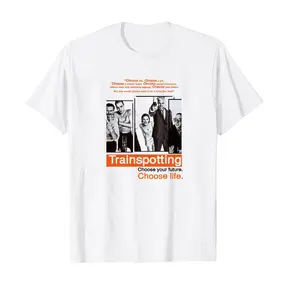 VintageTee Gildan Trainspotting Graphic T-shirt, Trainspotting 1996 Movie Unisex T-shirt, Mark Renton T-shirt, Gifts for Women, Men, Film Fan on Birthday, Christmas