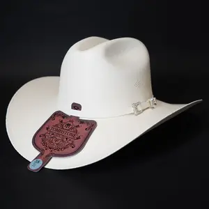 Tombstone Denver Style 1000x Master Telar Cowboy Hat Sombrero - Toquilla Blanca, White, 3 3/4" Brim, Made in Mexico