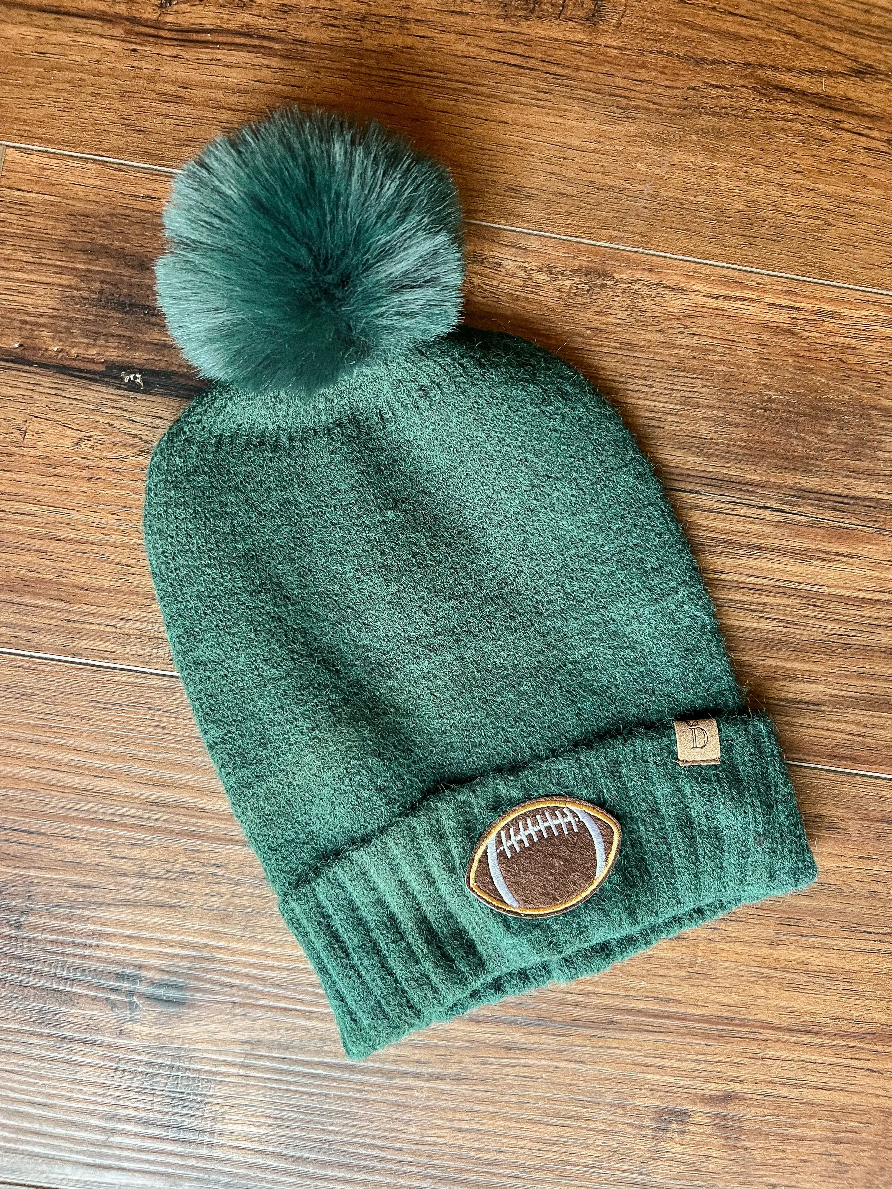 Green Football Stocking Hat