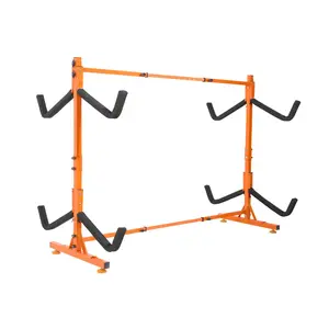 【fathersdaygift】VEVOR Freestanding Kayak Storage Rack Kayak Stand for 4 Kayak Canoe PaddleboardHeavy-duty Steel Kayak Hanger Holder with Padded Arms and Adjustable Width220LBS Max Loadfor Indoor Outdoor Garage