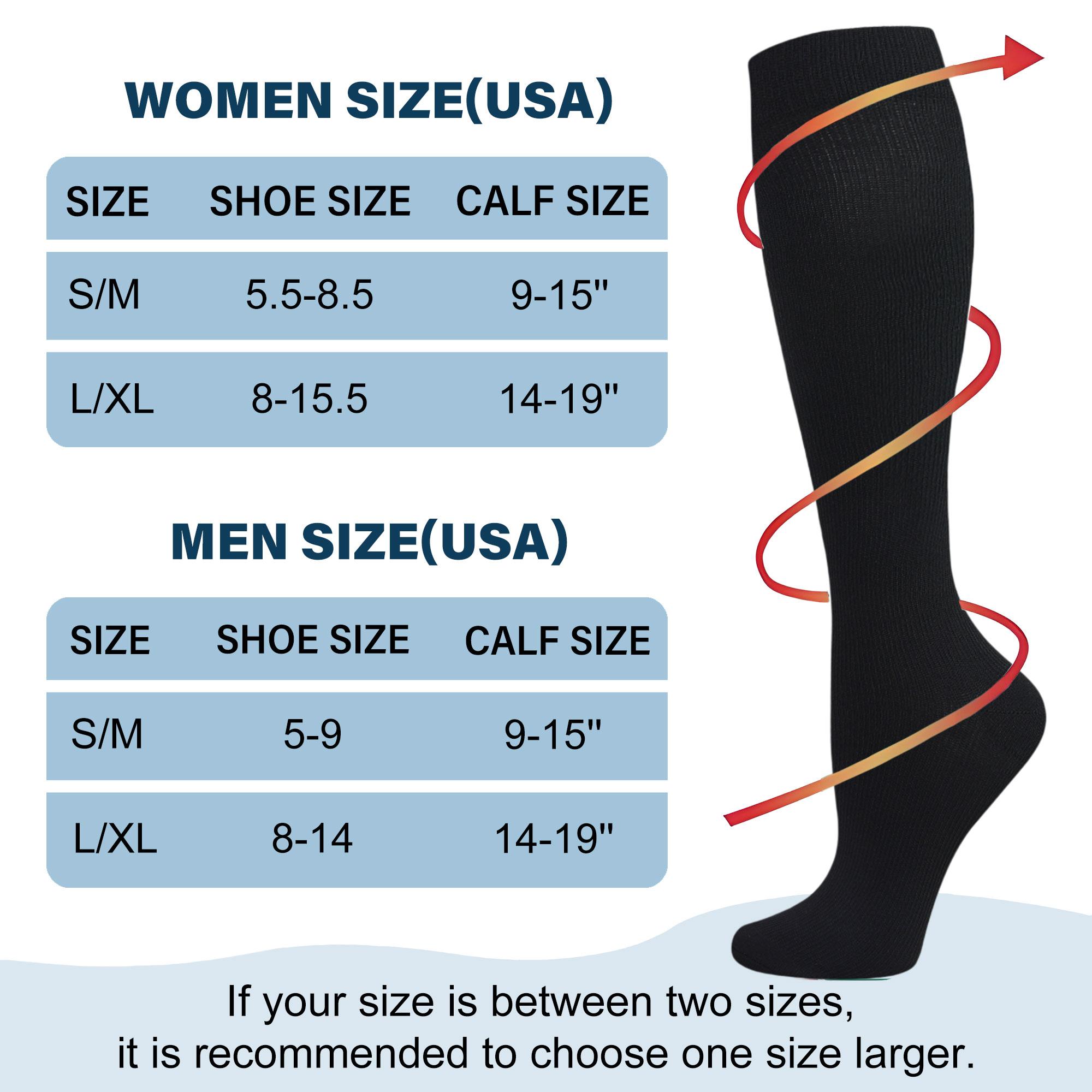 Compression Socks 4 Pairs for Men & Women, 15–20 mmHg Below-Knee Support Socks with Arch Support for Work, Travel, Walking, Office, Nursing & Daily Comfort