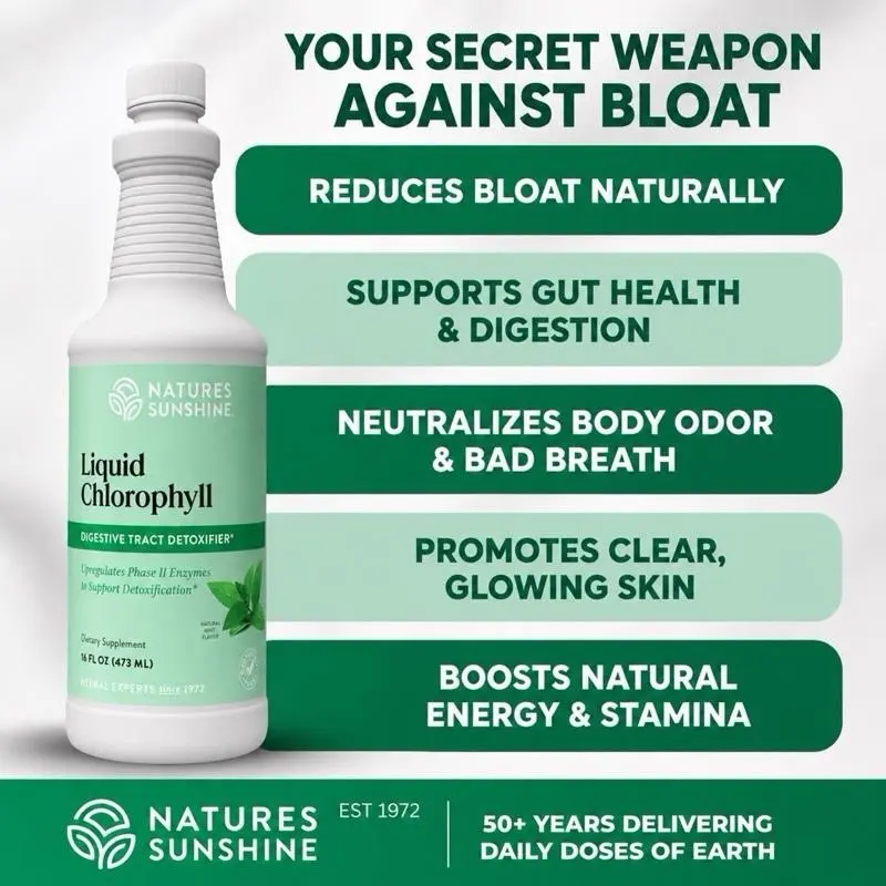 Nature's Sunshine Liquid Chlorophyll - Immunity Support, Detox & Cleanse, Chlorophyll Liquid Drops with Spearmint Oil, and Internal Deodorant