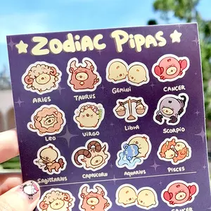 Zodiac Pipa Planner Sticker Sheet - Cute chick duck