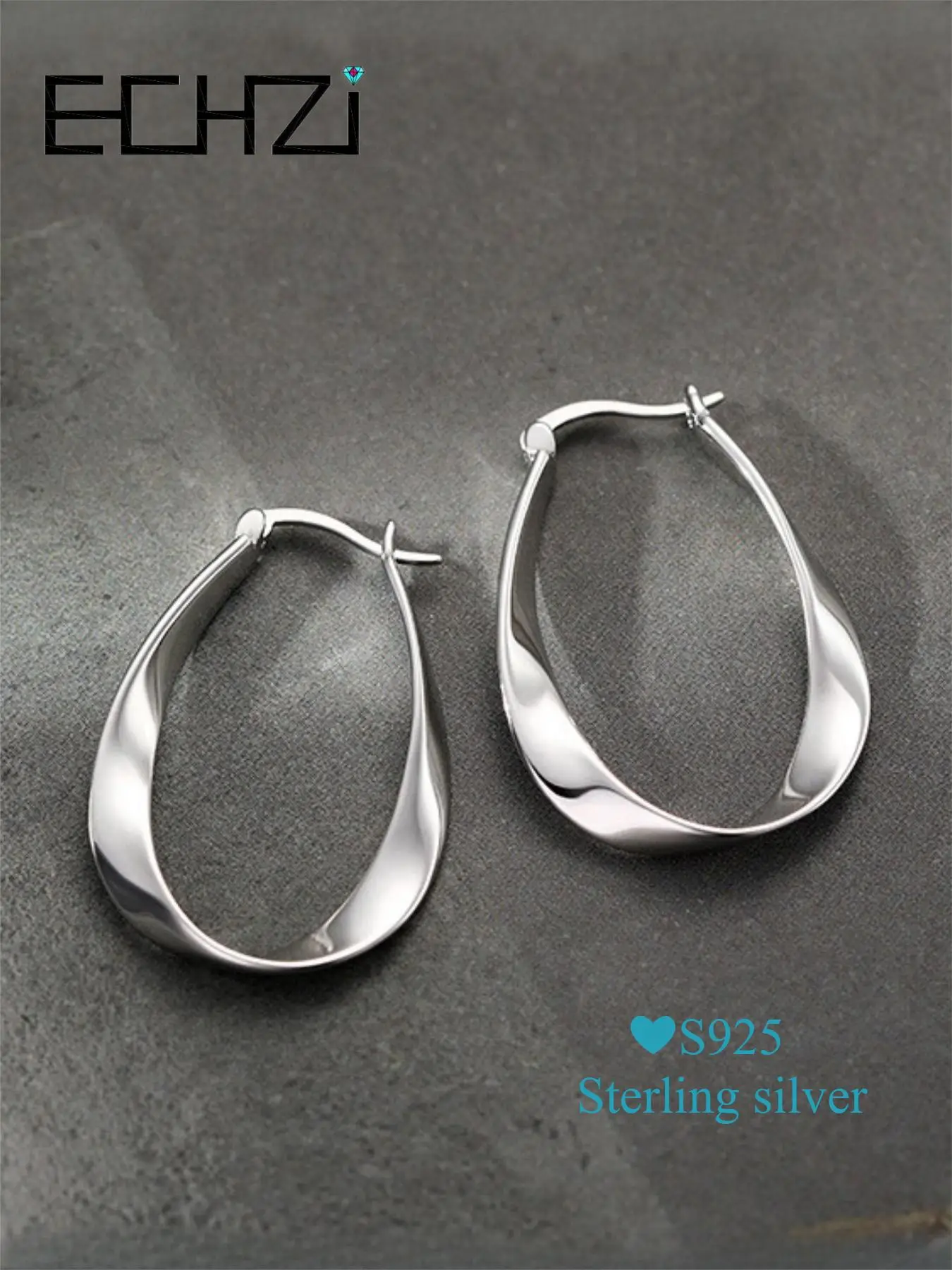 925 Sterling Silver Minimalist Geometric Design Hoop Earrings, Mother's Day Gift, Fashionable Earrings for Women, Trendy All-match & Exquisite Jewelry