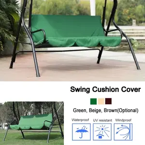 Garden Courtyard Outdoor Waterproof Polyester Taffeta Threeseater Swing Chair Hammock Seat Cushion Cover Cushion Cover 150*50*10CM (Green)