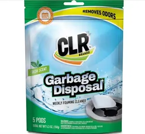 CLR Fresh and Clean Garbage Disposal Cleaner Foaming Pods, 5 Ct, Fresh Scent