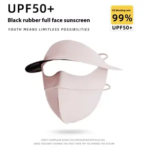 New Hyaluronic Acid Breathable lce Silk Mask Anti-UV Traceless Riding Face Mask Sunscreen Mask Unisex UPF50+