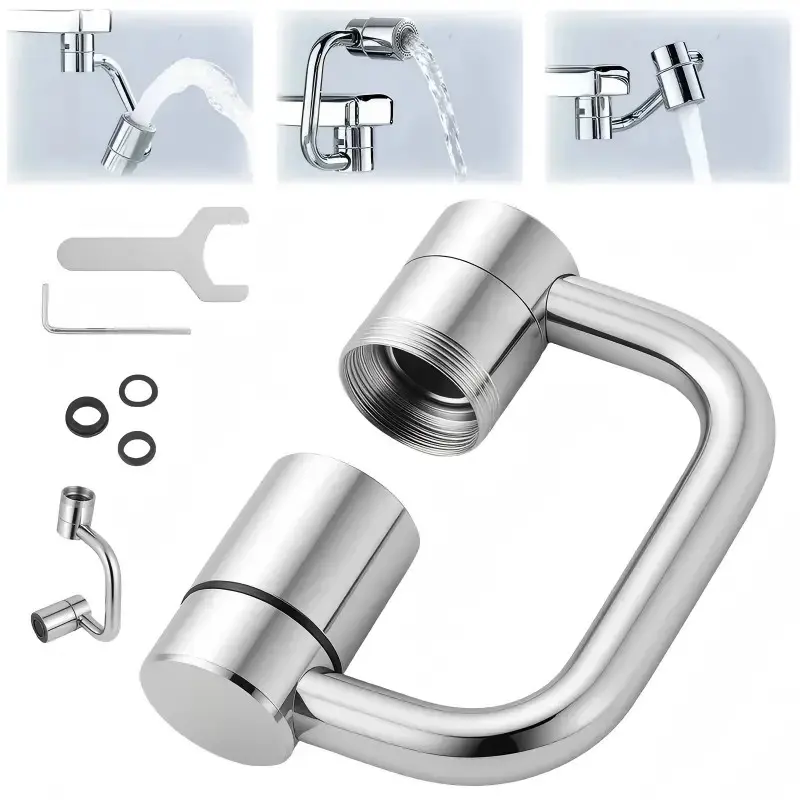 Bathroom Sink Faucet Aerator - Rotates 1440°, Dual Spray, Universal Extension, Dual Flow Compatibility, Child-Friendly Design for Easy Cleaning & Safe Use, Fits Most Taps, Aerator for Bathroom Sink Taps, 1440° Rotation