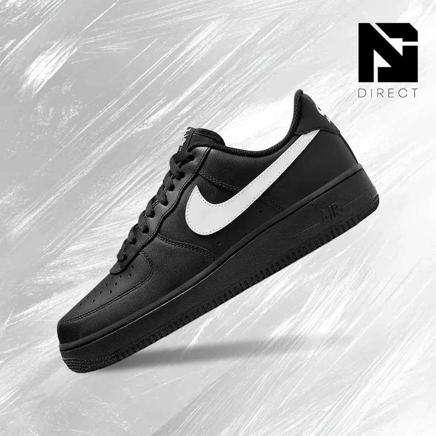 NIKE Air Force 1 '07 Men's Shoes, Vintage-Inspired Low-Top All Day Sneakers with Shock Absorption for Streetwear - Black/White FZ0627-010,back to school,back to school shopping,travel essentials,camping essentials, Athletic Casual Sneakers