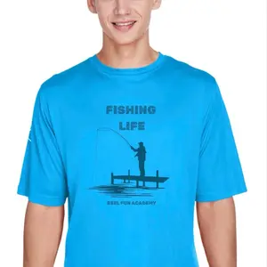 Fishing Life Men's Short Sleeve Dri Fit Shirt - Reel Fun Academy Design