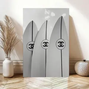 NBHYK Luxury Fashion Surf Poster Surfing Print Artistic Wall Art Beach Photography Girly Glam Living Room Decor Eco-Friendly Material Fade-Resistant