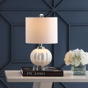 JONATHAN Y Pearl Glass/Crystal LED Table Lamp , for bedroom, living room, foyer, hallways, dining room, dorms