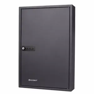 212 MAIN 64-Position Key Combination Lock Box, Steel Cabinet with Adjustable Hooks, Combo Lock for Home Office - Black