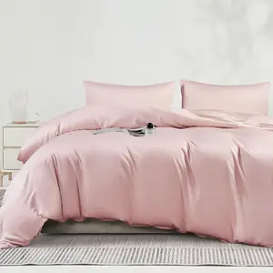 Duvet Cover Queen Size, Cooling Duvet Cover 100% Viscose derived from Bamboo, - for Hot Sleeper, 3, Pink