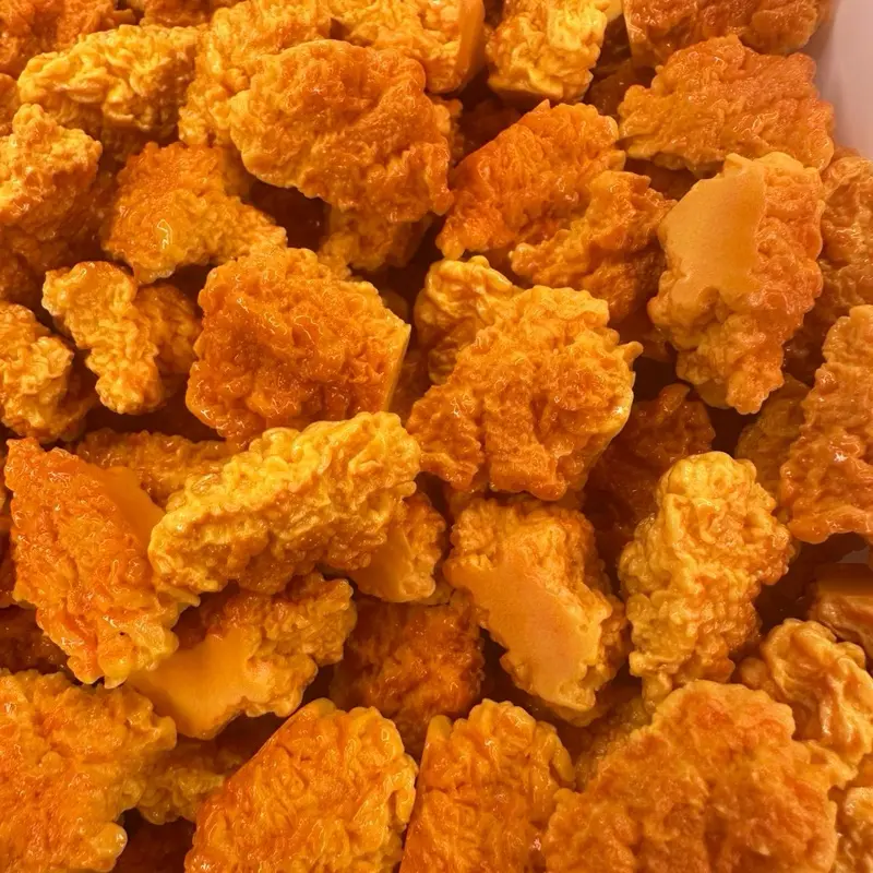 Popcorn Chicken 2pcs Realistic Food Resin Charms for DIY Craft Keychain Making Craft Decor