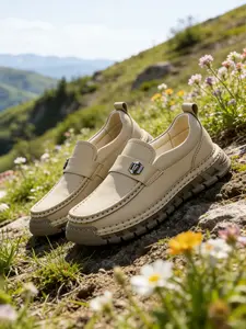 Women's Penny Loafers UK Wide Fit Comfortable Office Casual, Slip On Style Shoes Breathable Lightweight Slip-On Shoes Retro Vegan Leather Sneakers Cushioned Shock-Absorbing Big Size Shoes For Women Size 8 9 10 11