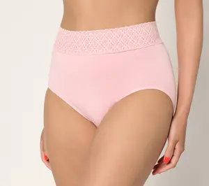Breezies Comfort Breeze Lace Edge Hi-Cut Panty Set of 3