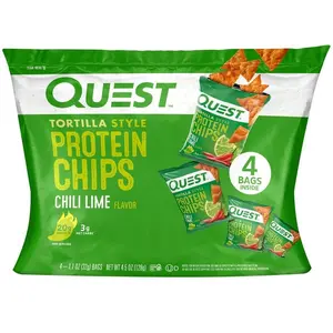 Quest Tortilla Style Protein Chips, Chili Lime, 4.5 Ounce - 4ct Pack