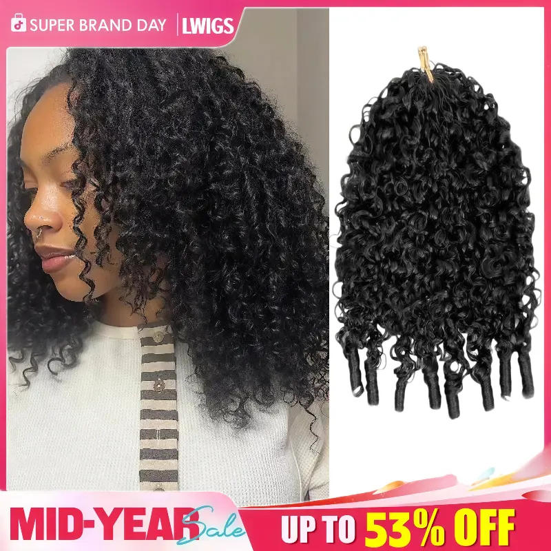 LWIGS Water Wave & Burmese Curly Feather Crochet Hair Extensions 100% Human Hair Blend for Knotless Braids - 3 to 4 Bundles for Full Head  #summervibes #deals for your days