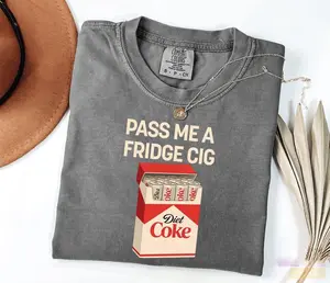 Pass Me A Fridge Cig T-Shirt, Diet Coke Lover Shirt, Beverage Humor Shirt, Retro Soda Drink Comfort Colors Shirt, Quirky Caffeine Addict Tee