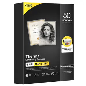 KTRIO 5 Mil Laminating Sheets, Hold 11 x 17 Inches Sheet, 50 Pack Thermal Laminating Pouches, 11.5 x 17.5” Laminate Sheets for Laminator, Clear Lamination Sheet Paper, Office School Home Supplies