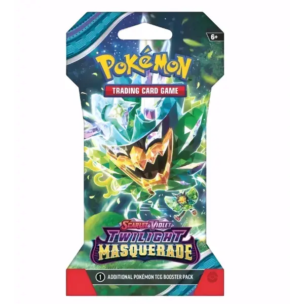 Pokémon TCG Sleeved Booster: Twilight Masquerade Single Pack - Set includes 160 Cards Including 30 Trainer Cards with Special Illustrations, Random Selection & ACE SPEC Cards